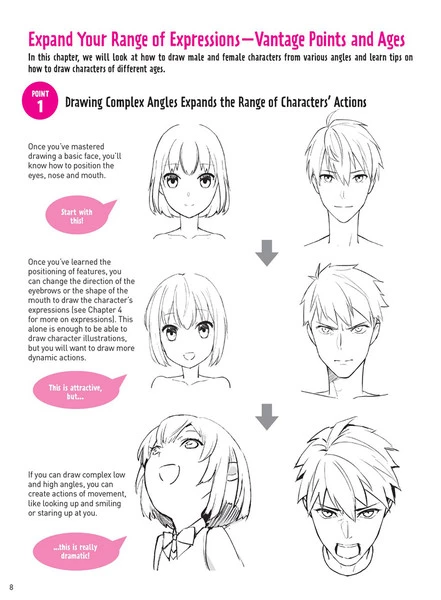 TUTTLE Drawing Manga Faces & Expressions A Step-by-step Beginner's Guide - Image 4